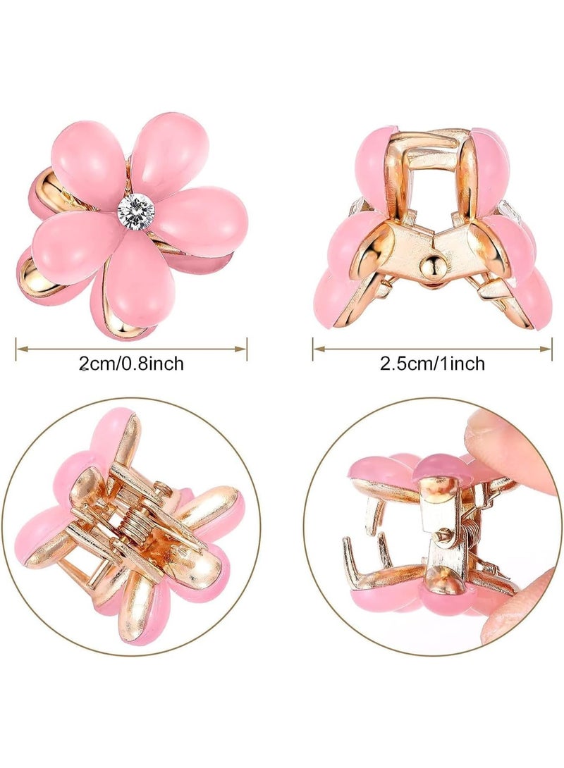 10 Pcs Small Hair Claw Clips for Girls, Mini Flower Hair Clips with Crystal, Cute Metal Hair Pin Sparkling Barrettes, without Slipping, for Sweet Bangs Hair Accessories for Women - Image 3