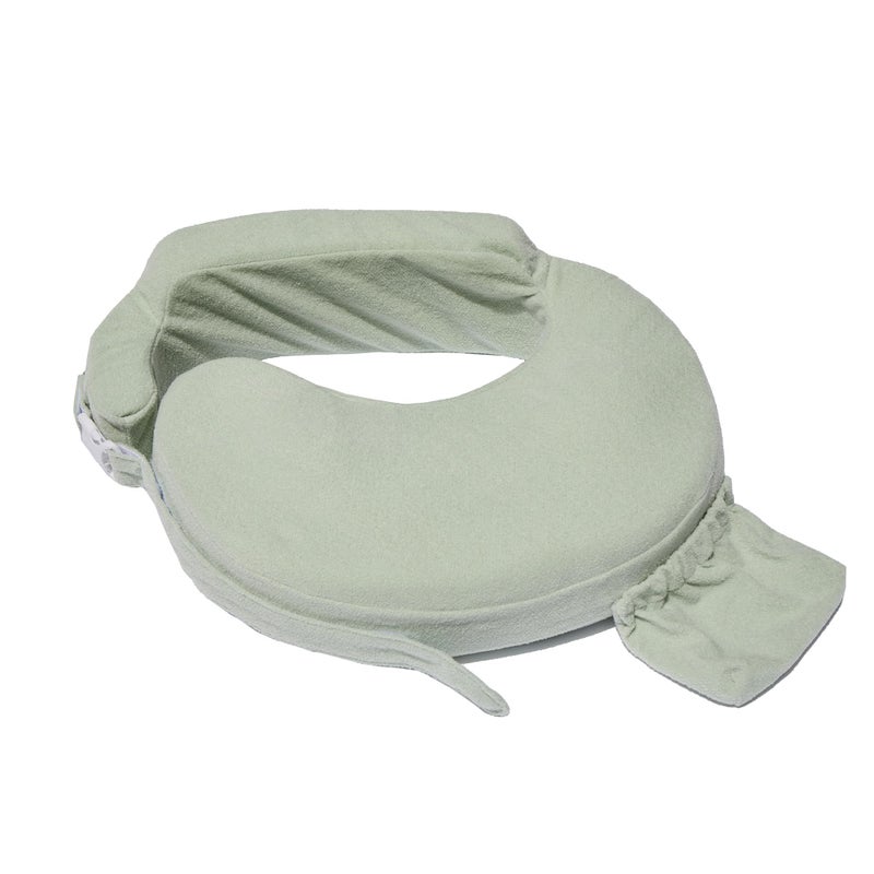 My Brest Friend Nursing Pillow - Deluxe - Enhanced Comfort w/Slipcover - Ergonomic Breastfeeding Pillow for Ultimate Support for Mom & Baby - Adjustable Pillow W/Handy Side Pocket, Spring Green - Image 1