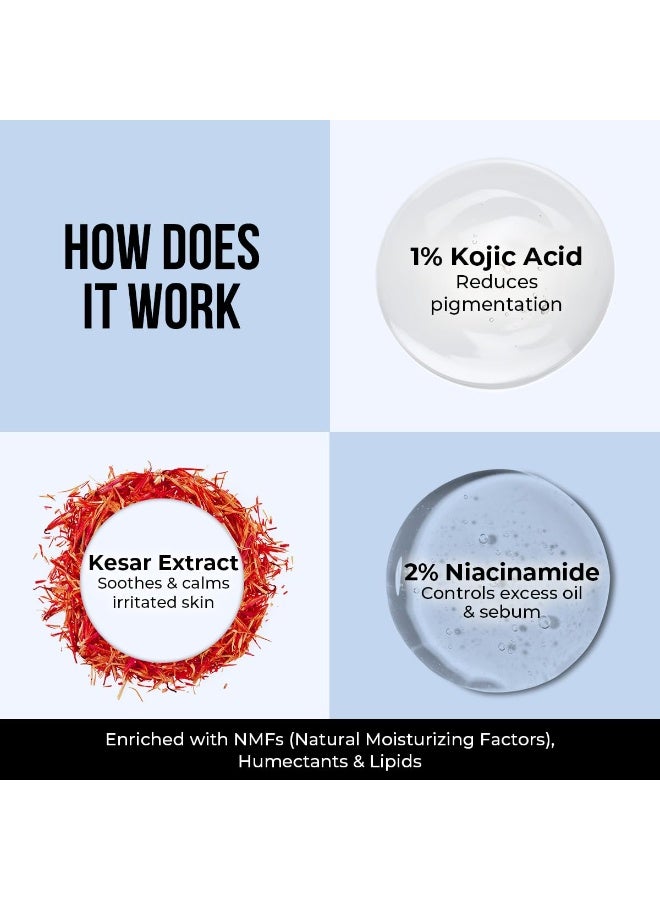 Dr. Sheth's Kesar & Kojic Acid Moisturizing Cream | For Normal to Combination Skin | Reduces Pigmentation | 48hr Deep Hydration | Formulated with NMFs | Non Sticky | For Men & Women | 100g - Image 3