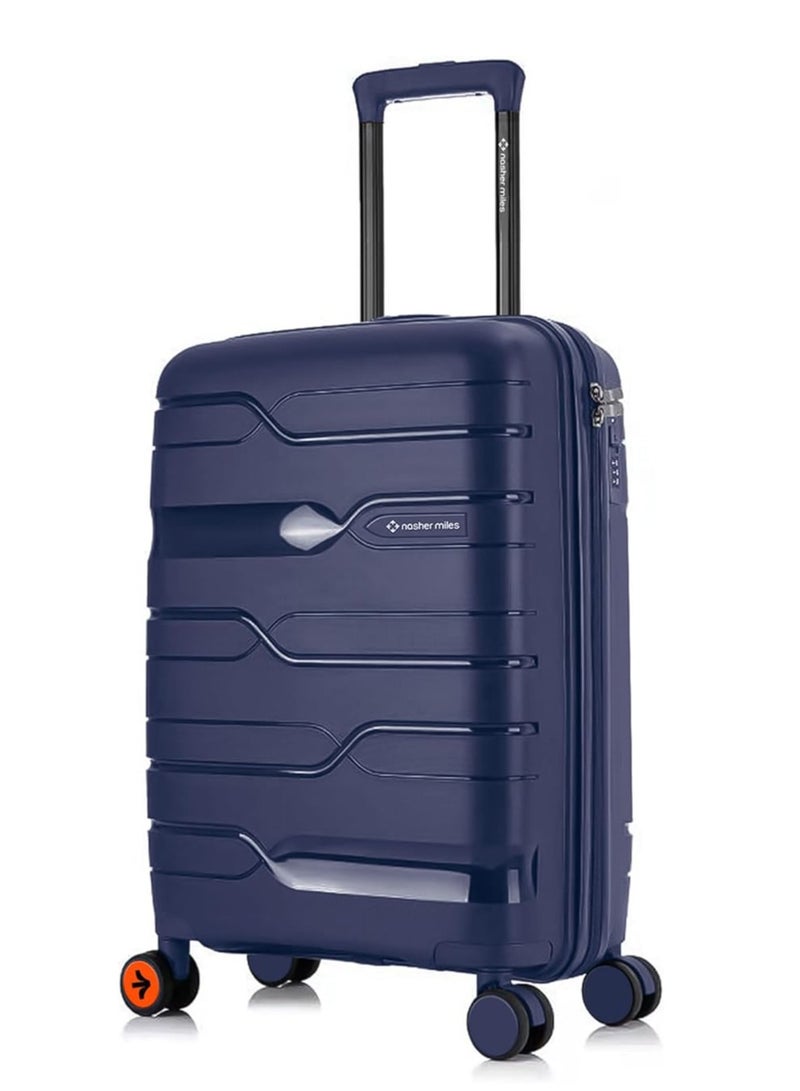 nasher miles Nasher Miles Paris Hard-Sided Polypropylene Cabin Luggage 20 inch | 55cm | 8 Wheels Small Trolley Bag for Travel | Suitcase (Navy Blue)  - Image 1