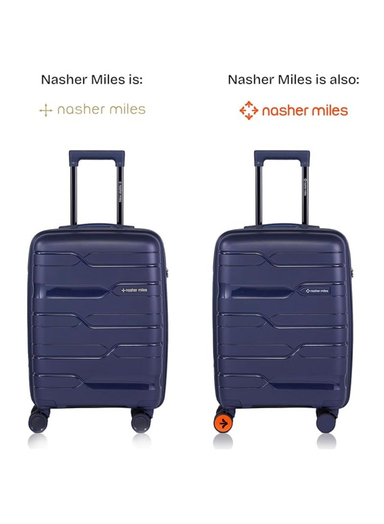 nasher miles Nasher Miles Paris Hard-Sided Polypropylene Cabin Luggage 20 inch | 55cm | 8 Wheels Small Trolley Bag for Travel | Suitcase (Navy Blue)  - Image 2