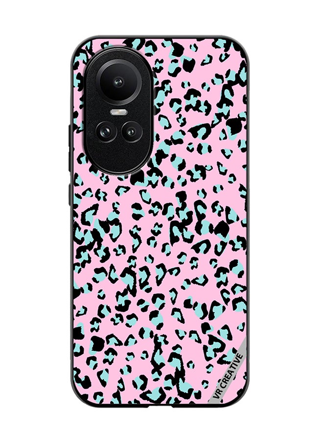 VR CREATIVE Protective Case Cover For Oppo Reno 10 Pink Leopard Print Design Animal Skin Pattern Vector Illustration Design Multicolour - Image 1