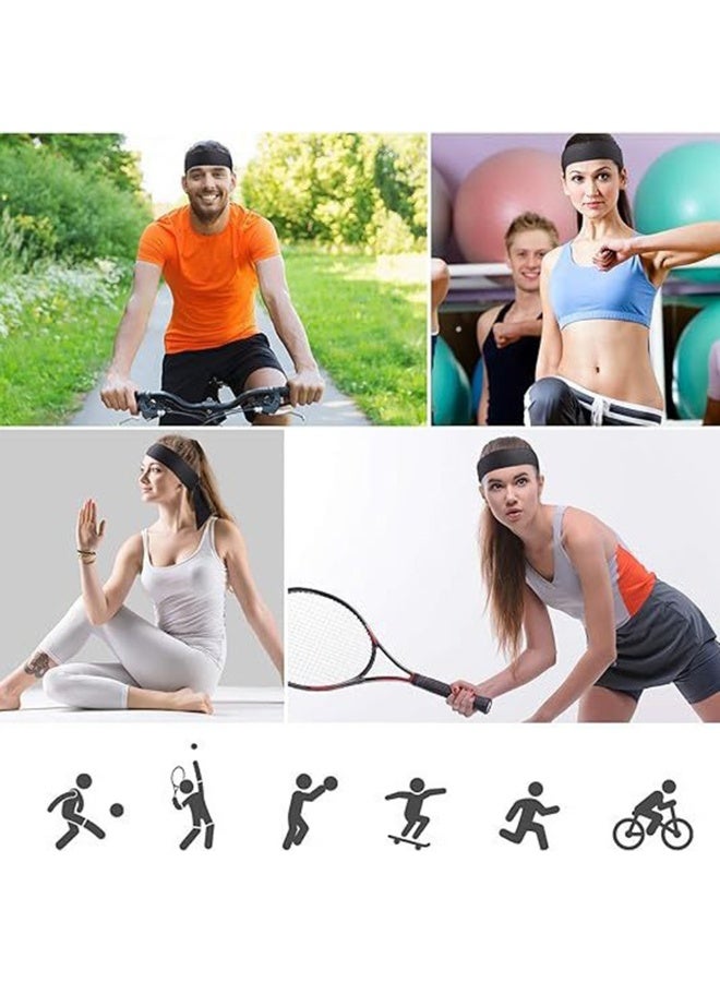 Unisex Solid Sport Running Cycling Basketball Fitness Workout Headband Moisture-Wicking Anti-slip Strap style Sweatband For Men And Women - Image 2