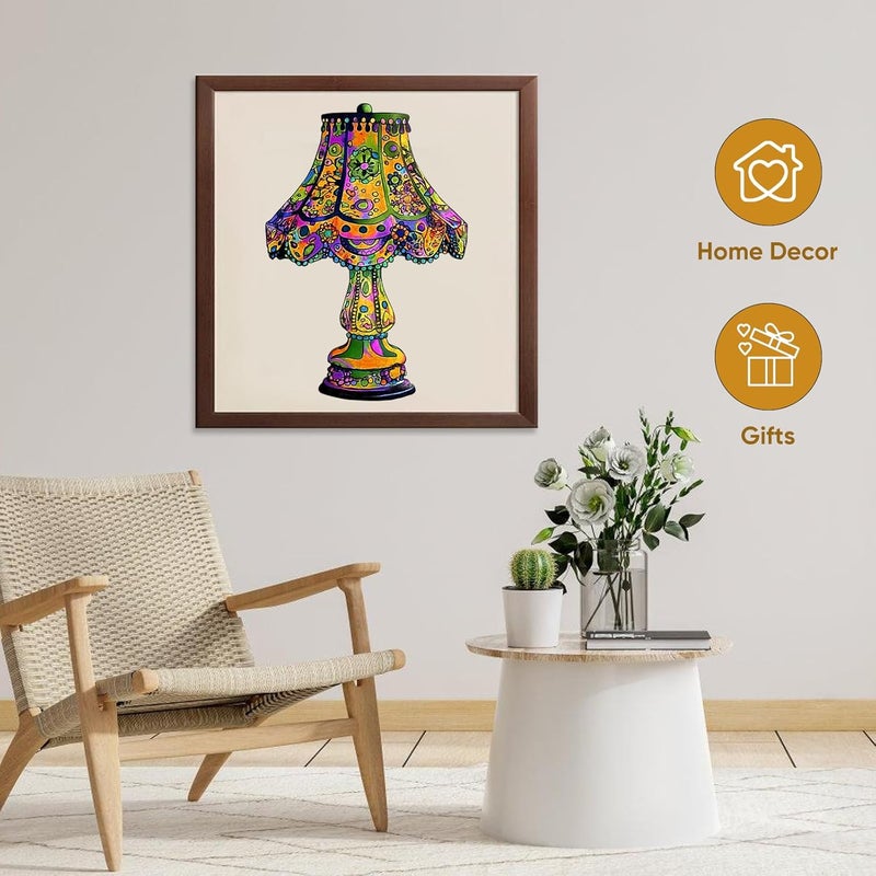 Mys Aurora Jigsaw Puzzles, Colorful Desk Lamp Puzzles for Adults, 200 Piece Unique Shape Vintage Wooden Puzzles for Adults and Kids, Fun Challenge Family Puzzle Game - Image 5