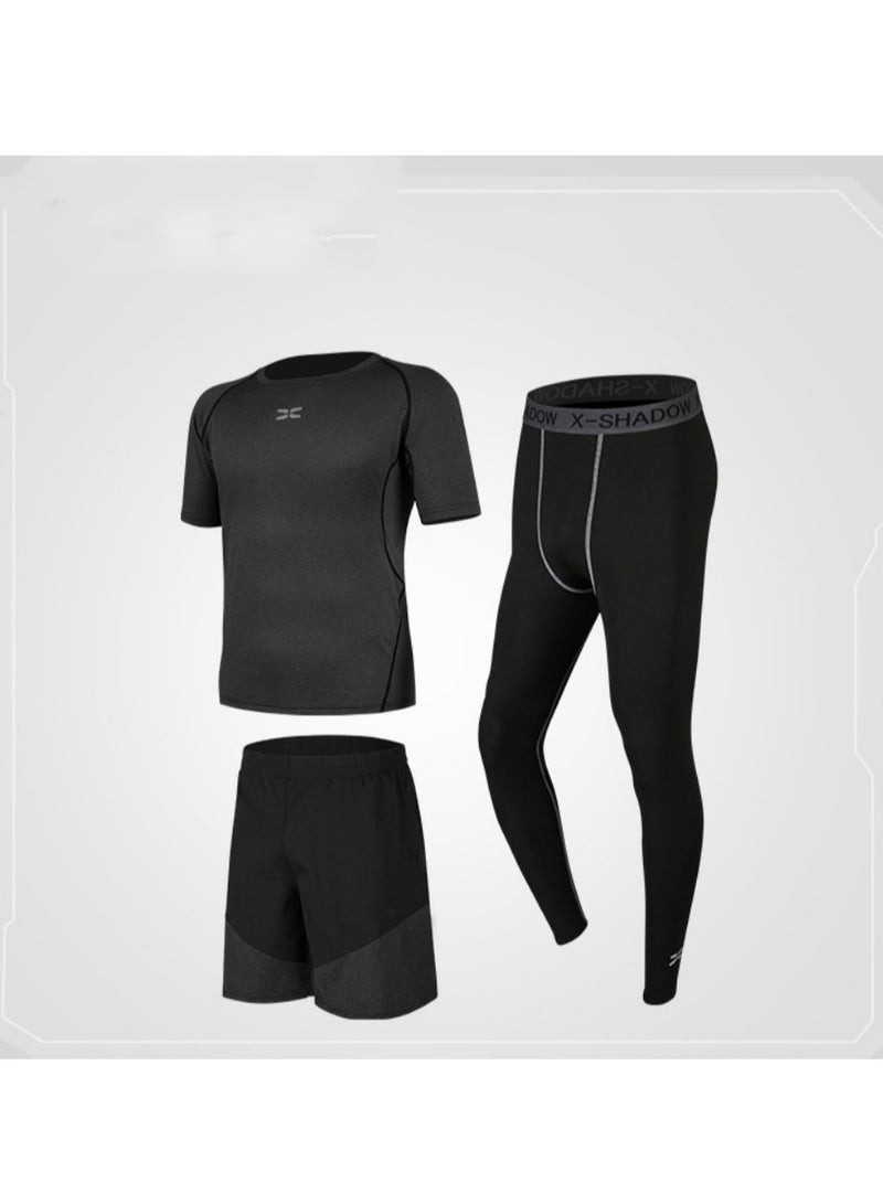 KUYING Men's Fitness Suit Sportswear Quick Drying Set 