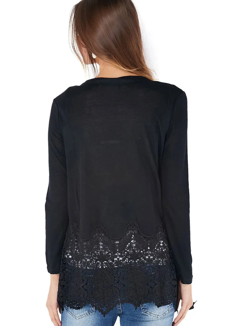 ELLA Lace Hem Cardigan