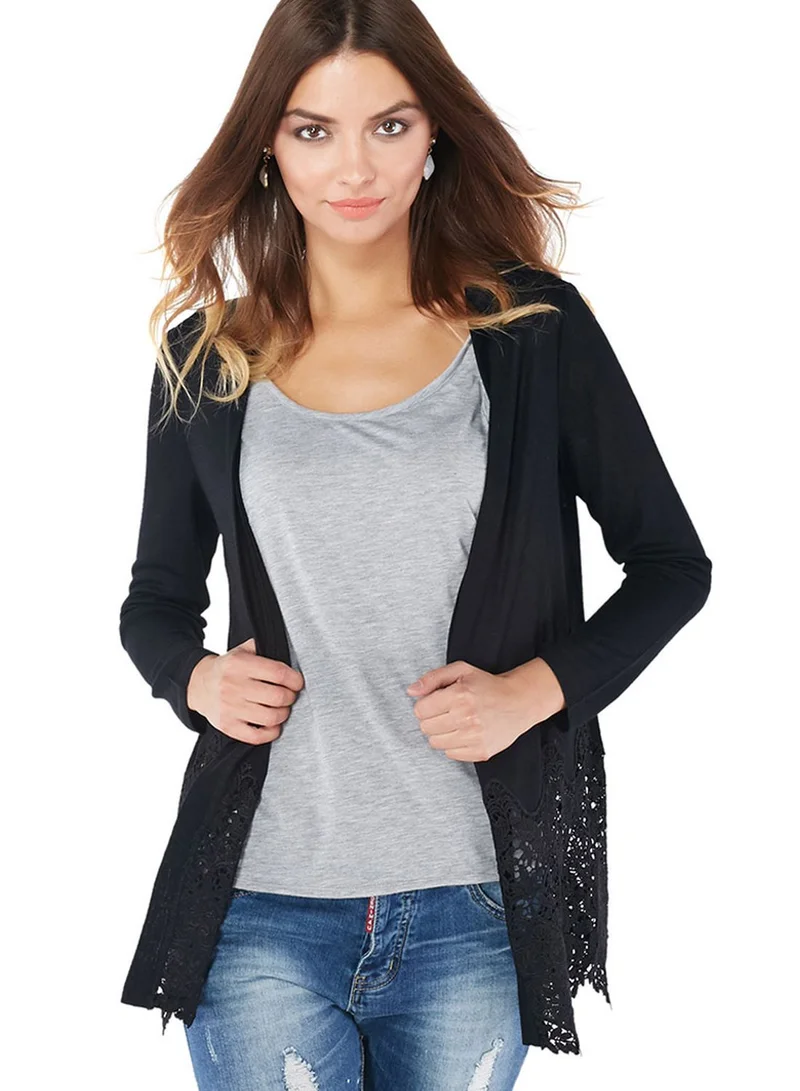 ELLA Lace Hem Cardigan