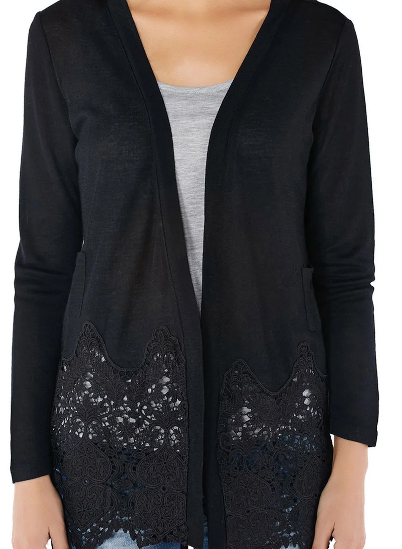 ELLA Lace Hem Cardigan
