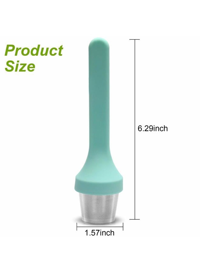 Fenshine Tea Infuser, Silicone Handle Stainless Steel Tea Strainer Loose Tea Steeper Extra Fine Mesh Tea Filter for Loose Leaf Tea or Herbal Tea - Image 2