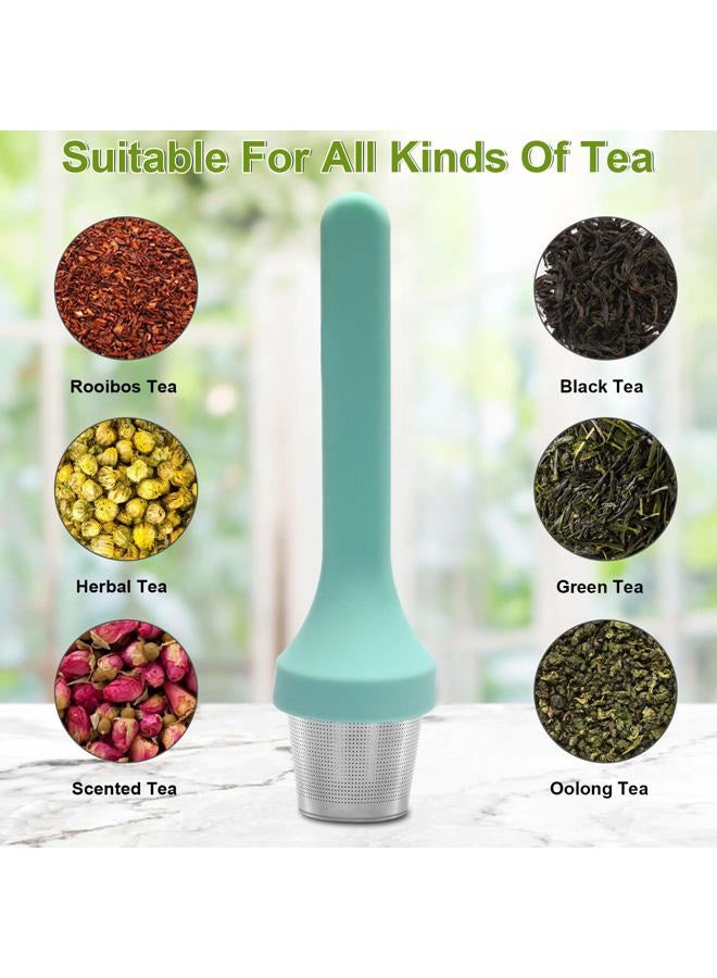 Fenshine Tea Infuser, Silicone Handle Stainless Steel Tea Strainer Loose Tea Steeper Extra Fine Mesh Tea Filter for Loose Leaf Tea or Herbal Tea - Image 4