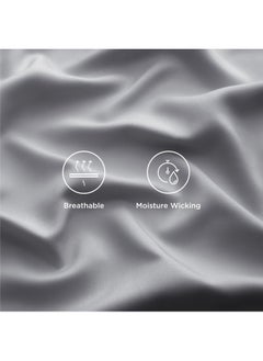 Bedsure Bedsure California King Sheet Sets, Cooling Sheets, Rayon Derived from Bamboo, Deep Pocket Up to 16", Breathable & Soft Bed Sheets, Hotel Luxury Silky Bedding Sheets & Pillowcases, Silver Grey  - Image 4