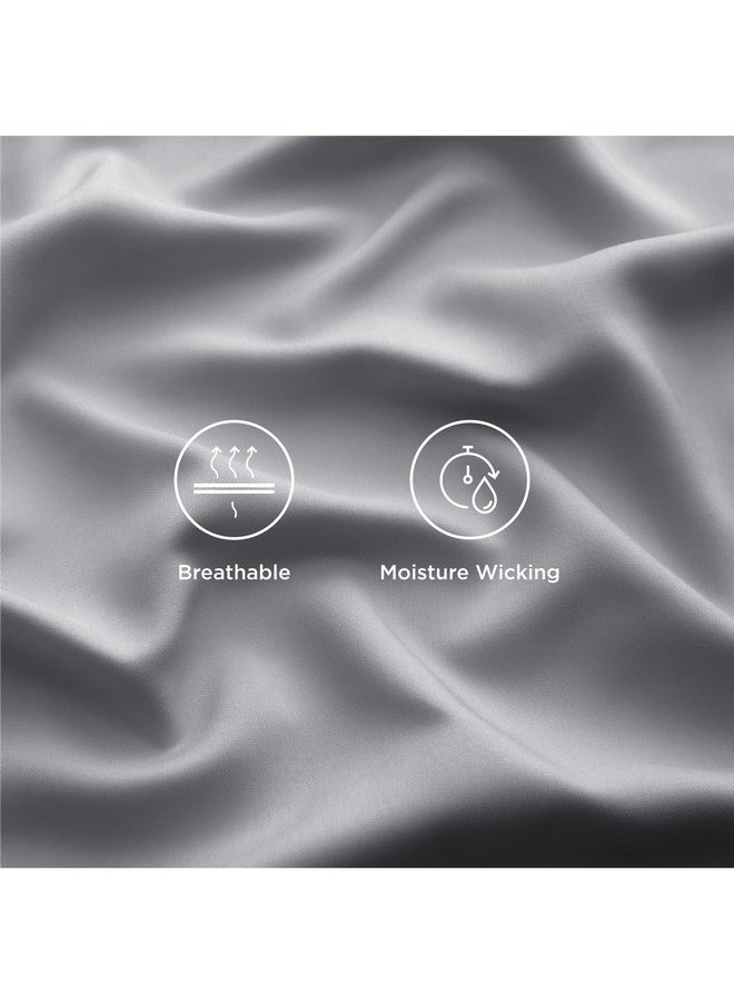 بيد شور طقم ملاءات Bedsure California King، ملاءات تبريد، رايون مشتق من الخيزران، جيب عميق يصل إلى 16 بوصة، ملاءات سرير ناعمة وجيدة التهوية، ملاءات وأغطية وسائد فاخرة من الحرير للفنادق، رمادي فضي  - Image 4