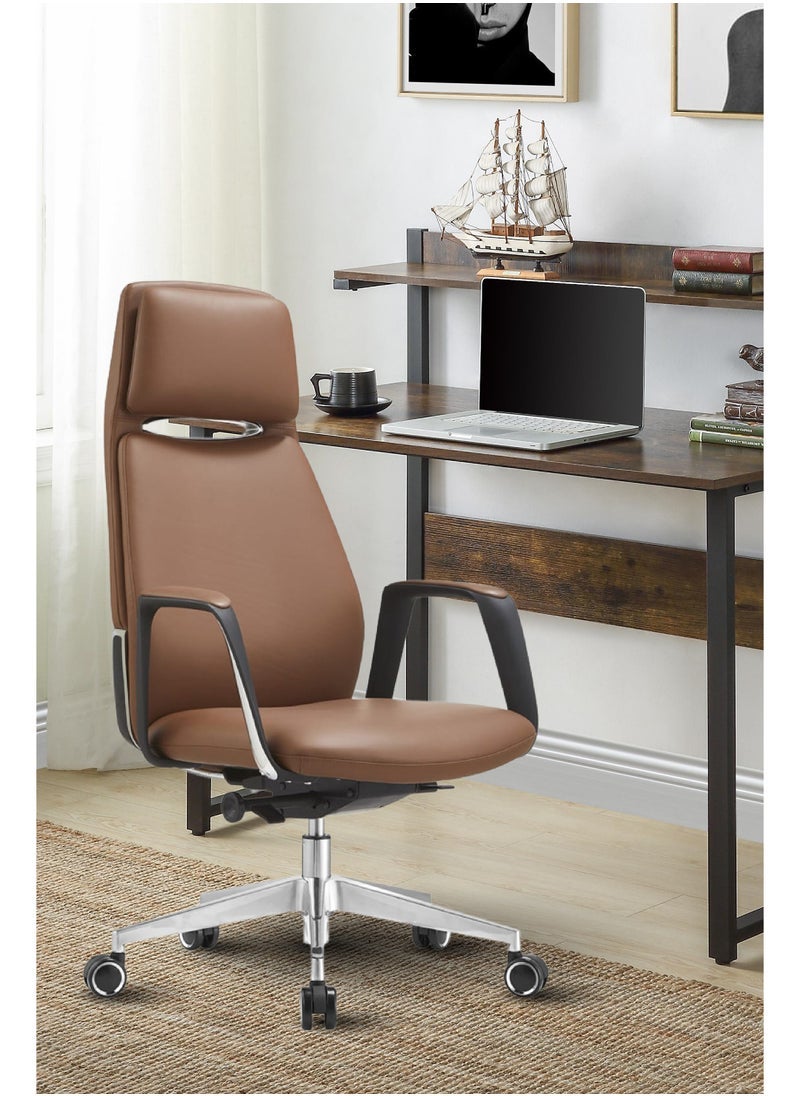 Multiwood High Back Premium Leather Executive Office Chair - Ergonomic Design  - Image 1