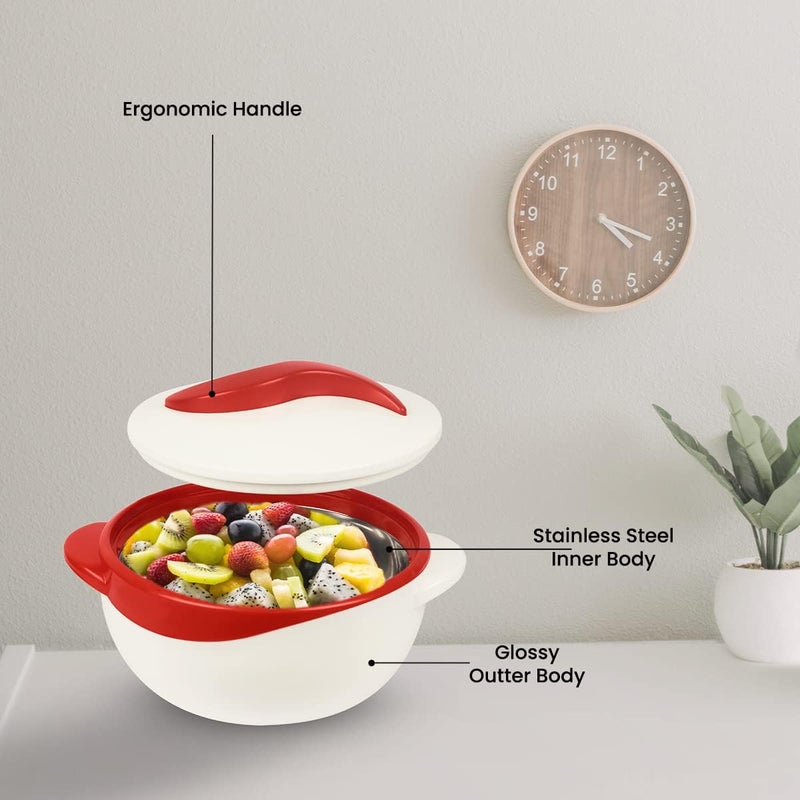Pinnacle Insulated Casserole Dish with Lid 26 qt Hot Pot Food WarmerCooler Great Thermal SoupSalad Serving Bowl Stainless Steel Hot Food ContainerBest Gift Set for Moms Holidays RedWhite - Image 4