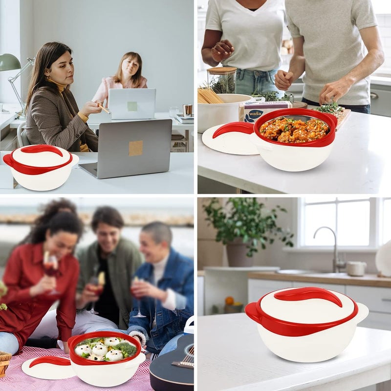 Pinnacle Insulated Casserole Dish with Lid 26 qt Hot Pot Food WarmerCooler Great Thermal SoupSalad Serving Bowl Stainless Steel Hot Food ContainerBest Gift Set for Moms Holidays RedWhite - Image 2