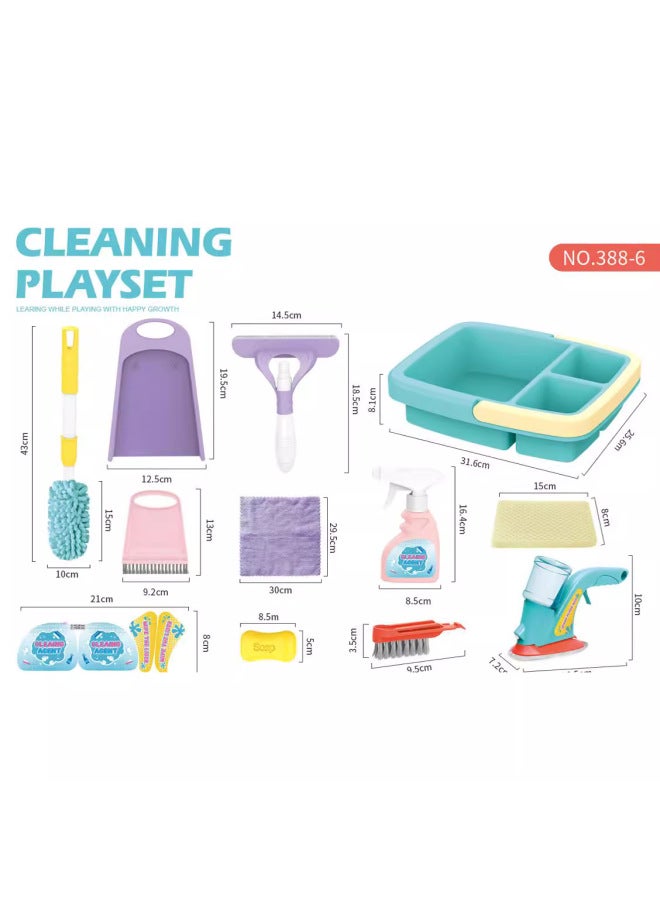 Children's Simulation Mop Broom Dustpan Play House Cleaning Toys Suit Boys And Girls Cleaning Tools Toys-Color:Sanitary Ware - Image 5