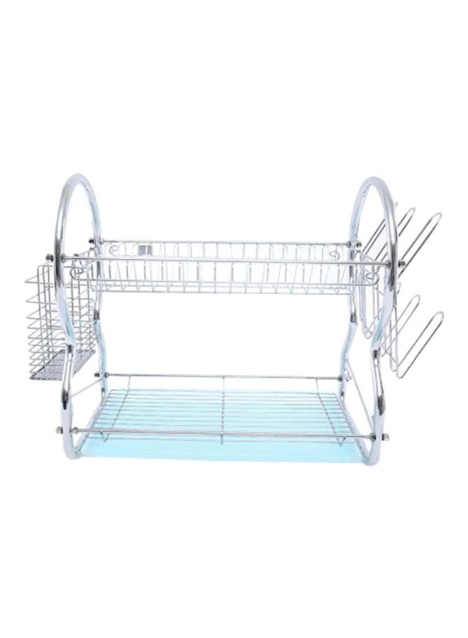 2-Layer Dish Rack Silver 55.8x24.7x39.2cm
