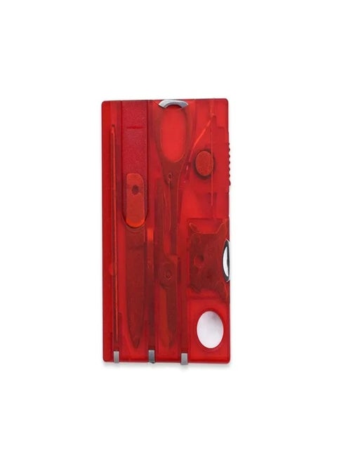 Swiss Card Outdoor Camping Multifunctional Swiss Army Knife Card Multi-Purpose Survival Tool with Emergency Distress Signals Compass Cutter and Lamp