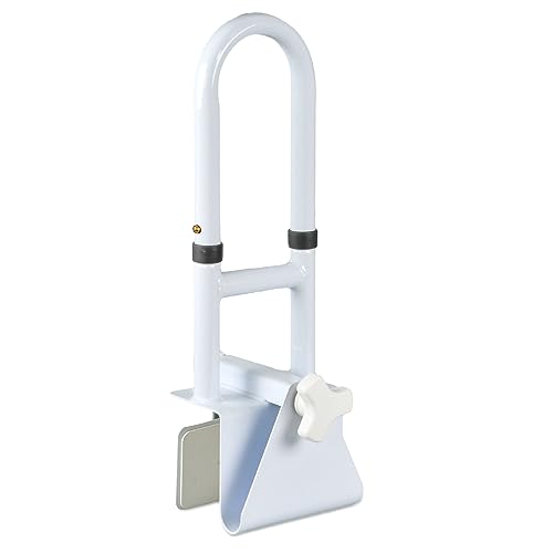 Icedeer Bathtub Grab Bars for Seniors, Tub Handle Grab Bar for Elderly Bath Support, Bathtub Safety Rail, Assistance Bathtub Handle Clamp for Bathroom, 3.3"- 7" Width Adjustable, White - Image 1