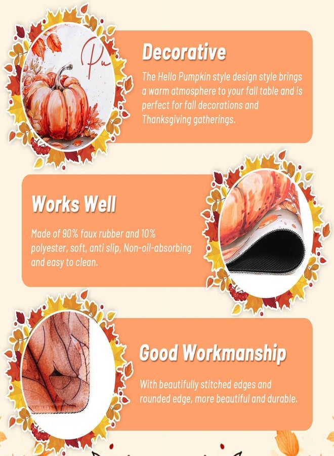Billbotk Fall Placemats Set of 6, Hello Pumpkin Thanksgiving Placemats for Dining Table Setting, Non-Slip Tabletop Accessories Decorations - Image 5