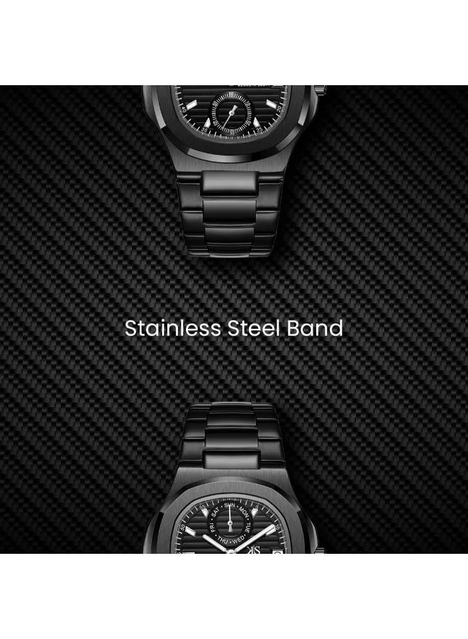 Kenneth Scott  Men's Stainless Steel Analog Watch K25002-BBBB - 42.7x46.2 mm  | Best Price UAE