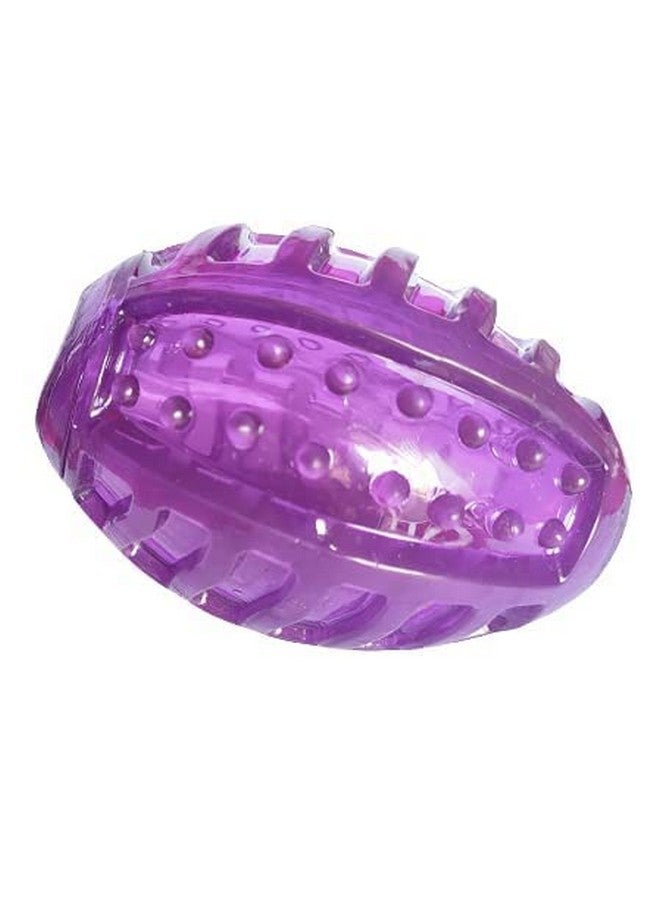 لعبة كرة الرجبي المصنوعة من المطاط الطبيعي المتين والمدببة مثالية للعب والمضغ للكلاب المتوسطة والصغيرة - عبوة من قطعة واحدة (قد يختلف اللون) - Image 1