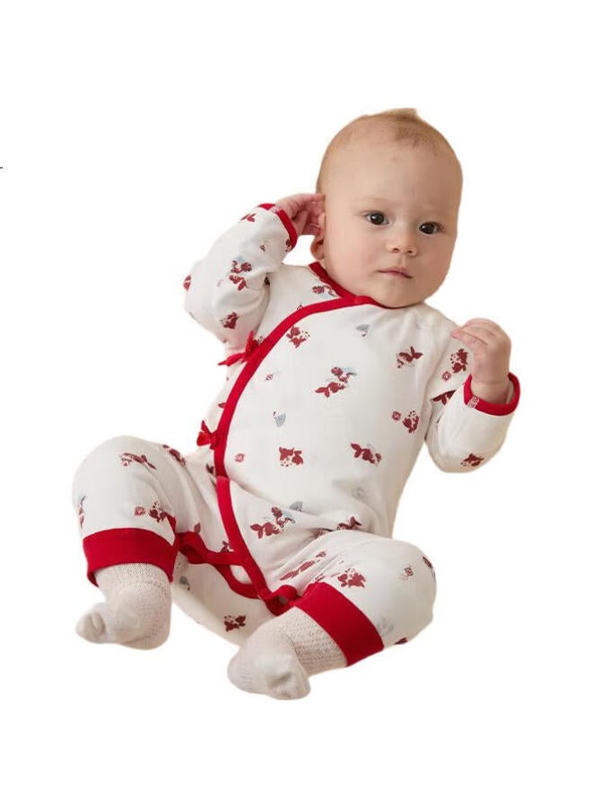 GB Baby Onesie Class A Pure Cotton Red Bodysuit For Year Of Birth, 5A Antibacterial And Mite-Proof Baby New Year Red Outfit - Image 1
