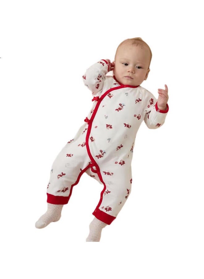GB Baby Onesie Class A Pure Cotton Red Bodysuit For Year Of Birth, 5A Antibacterial And Mite-Proof Baby New Year Red Outfit - Image 2