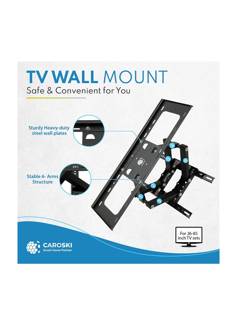 CAROSKI - TV Wall Mount Bracket Supports 26 To 85 Inch Screen Swivel TV Wall Mount With Dual Articulating Arms - Image 1