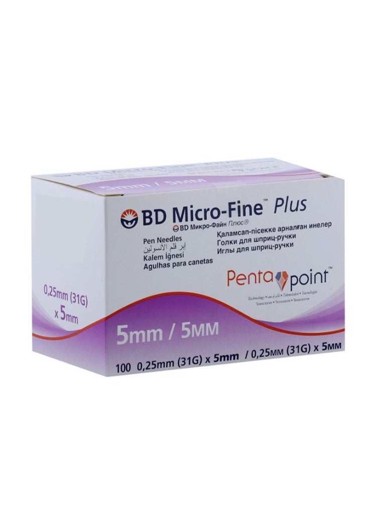 BD Micro-Fine Plus Pen Needles 5mm 100’s – Ultra-Short Insulin Needles for Painless & Accurate Diabetes Injection