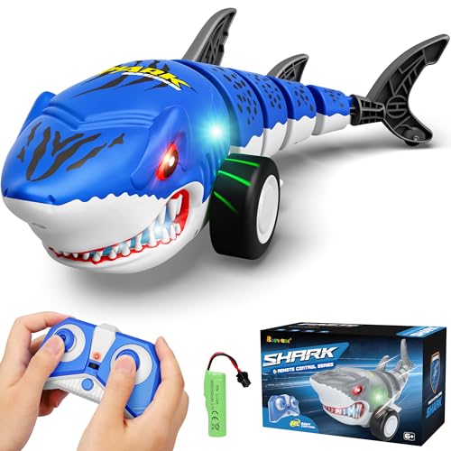 Rcovasc Remote Control Shark Car Toys for Kids24GHz RC Cars Simulation Shark with Cool Light 360 Stunt Drift Most TerrainsOutdoor Toys for Birthday for 67891012 Boys Girls - Image 1