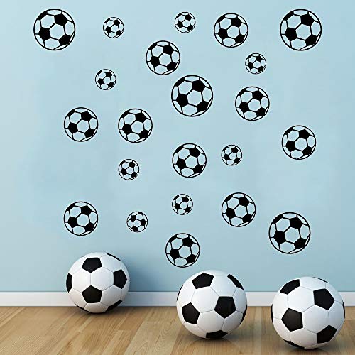 SITAKE 43 Pcs Soccer Stickers, Kids Soccer Ball Stickers Decals for Kids Room, Football Wall Decal Sticker Vinyl Art DIY Sticker for Boys Bedroom Playroom Living Room Window Door Decoration - Image 1