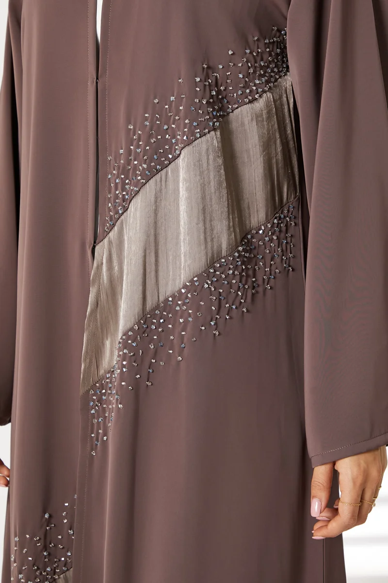 Moistreet  Embellished Open Front Abaya for Women | Best Price UAE