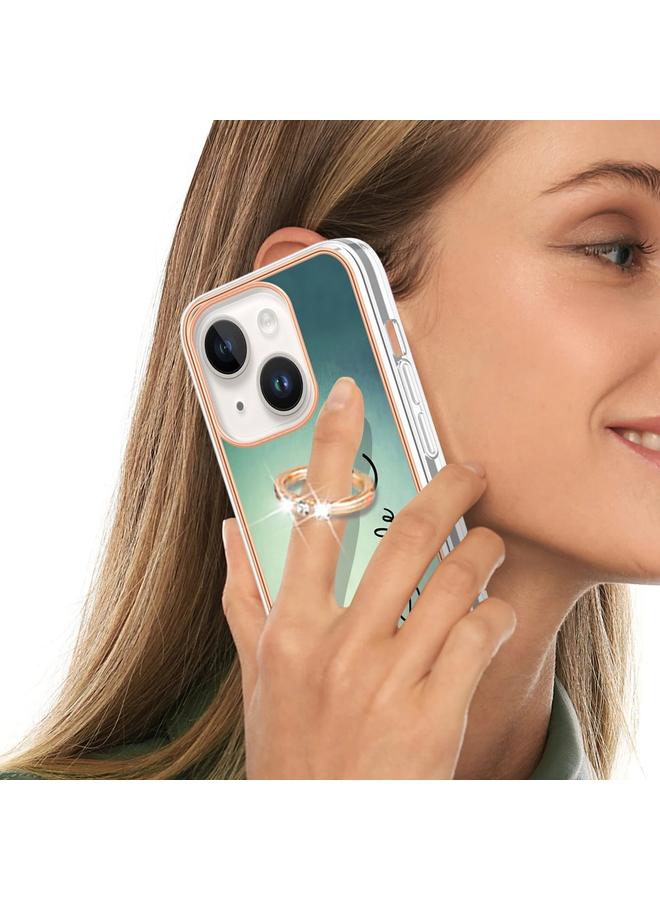 Zaboon Case For iPhone 13 Electroplating Dual-side IMD Phone Case with Ring Holder - Image 5