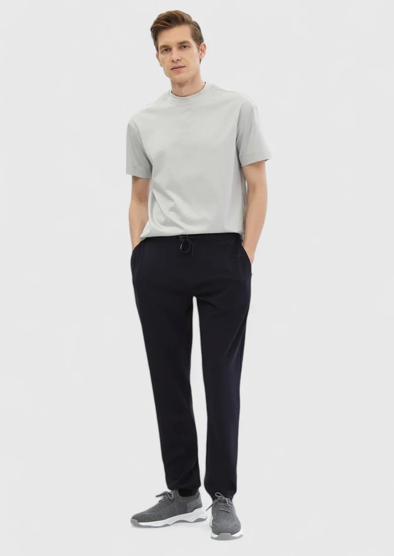 RAMSEY Light Grey Plain Crew Neck 100% Cotton T-Shirt