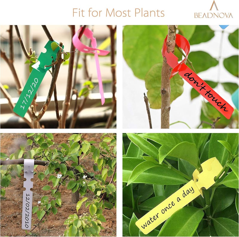 BEADNOVA BEADNOVA Tree Tags Plastic Plant Labels Wrap Around Hanging Tags Tree Markers Signs Nursery Labels for Plants Garden 120Pcs Mix Color  - Image 5