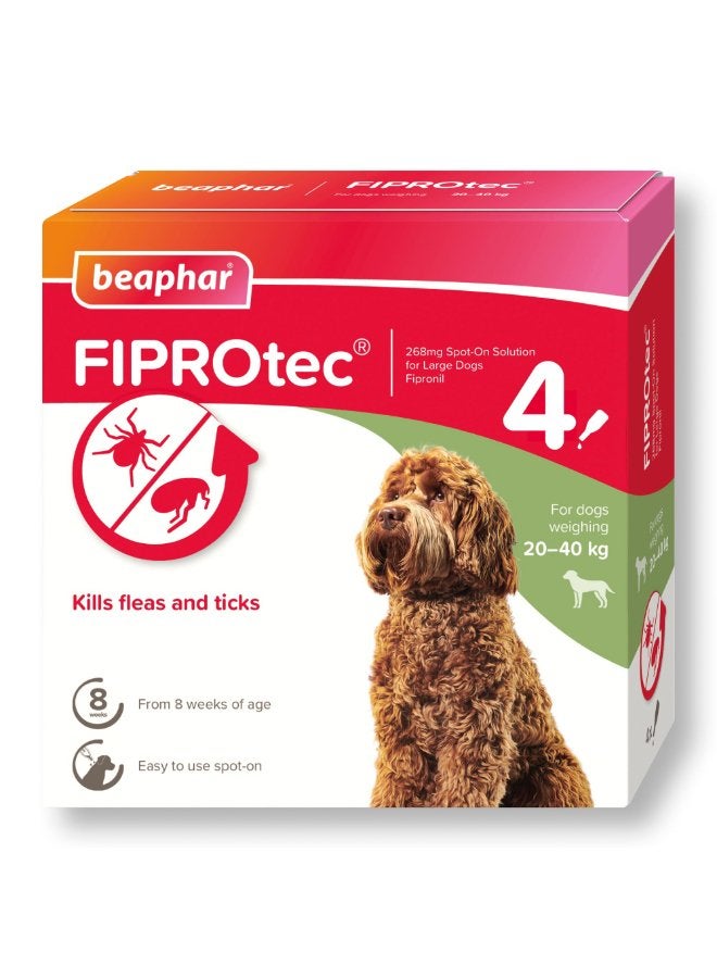 Beaphar Fiprotec Spot-On For Large Dog, 4 Pipette - Image 1