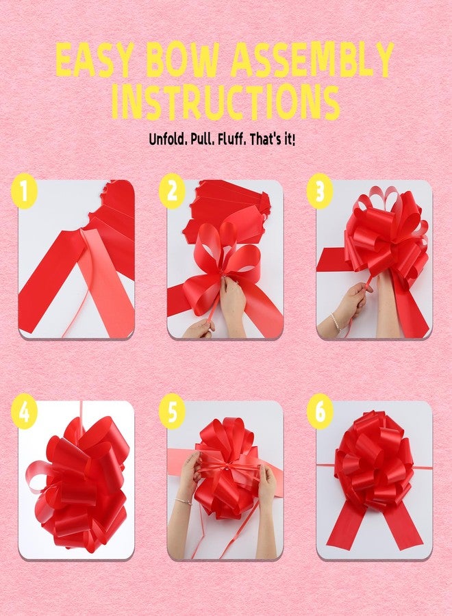 FORBINBO 4 Pcs Giant Bows,12 Inches Big Gift Bow for appliances,Bikes,Table Decorations and Party Events (red - Image 3