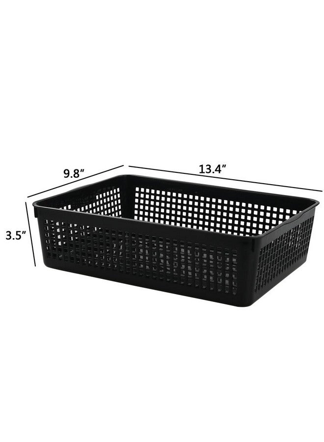 Saedy Black Plastic Basket Trays for Files, Letters, Documents, Set of 6 - Image 2