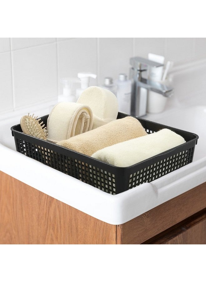 Saedy Black Plastic Basket Trays for Files, Letters, Documents, Set of 6 - Image 5