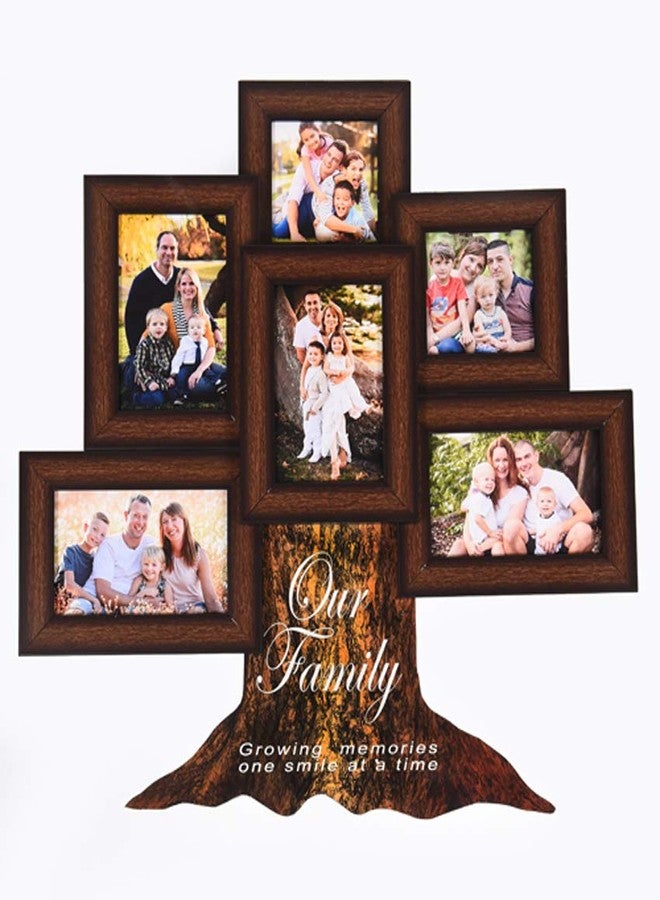 i2 Frames Premium Brown Family Tree Photo Frame For Your Friends and Family Relatives to Gift for their Birthday, Wedding and Anniversary for Some Special Occassions (4-4x6 inch, 2-4x4inch), - Image 1