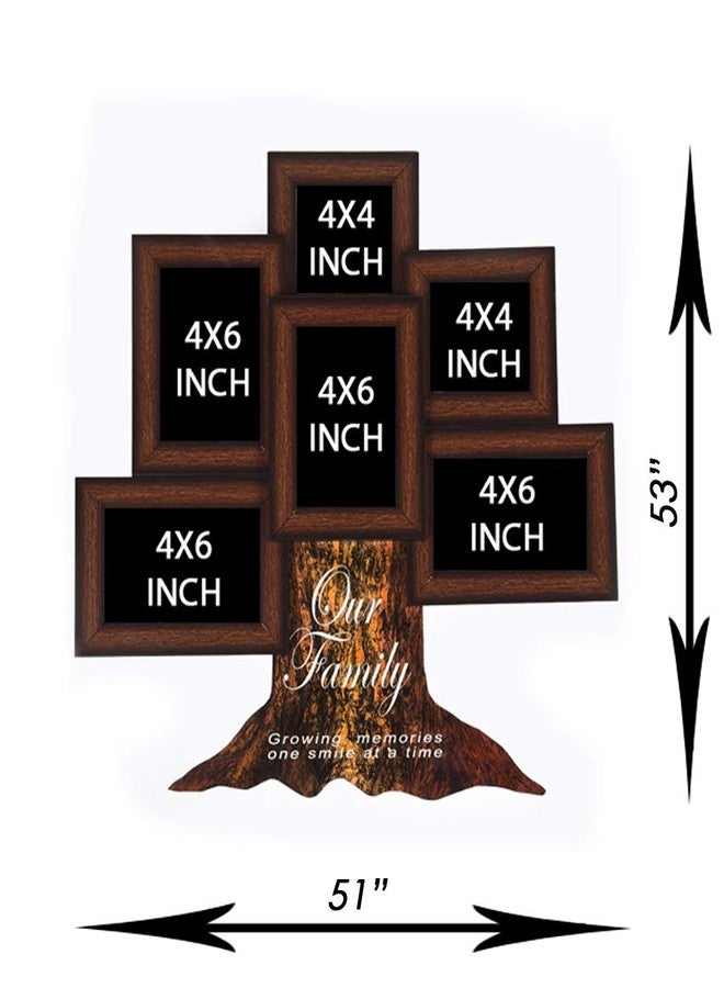 i2 Frames Premium Brown Family Tree Photo Frame For Your Friends and Family Relatives to Gift for their Birthday, Wedding and Anniversary for Some Special Occassions (4-4x6 inch, 2-4x4inch), - Image 5