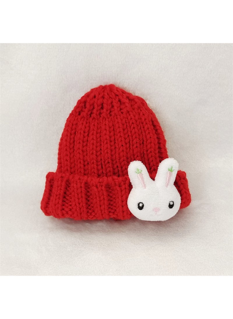 Labubu Cap Accessory 15cm Cotton Doll Hat Red bunny hat single piece 