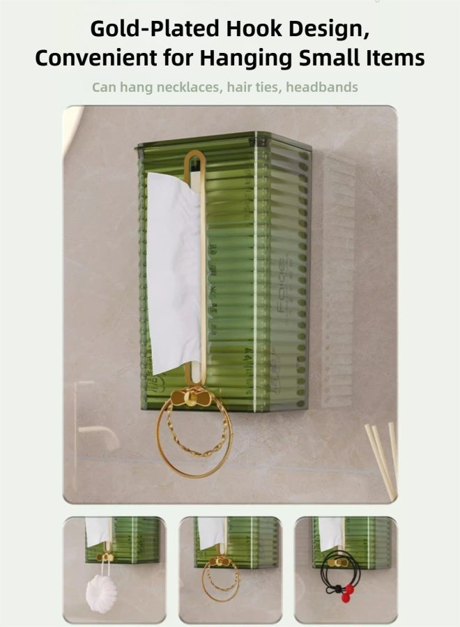 FLYROAD Acrylic Tissue Box Cover, Wall Mount Paper Holder Box for Bathroom Wipe Dispenser, Clear Toilet Paper Organizer for Kitchen Living Room Restaurant and Hotel - Image 5