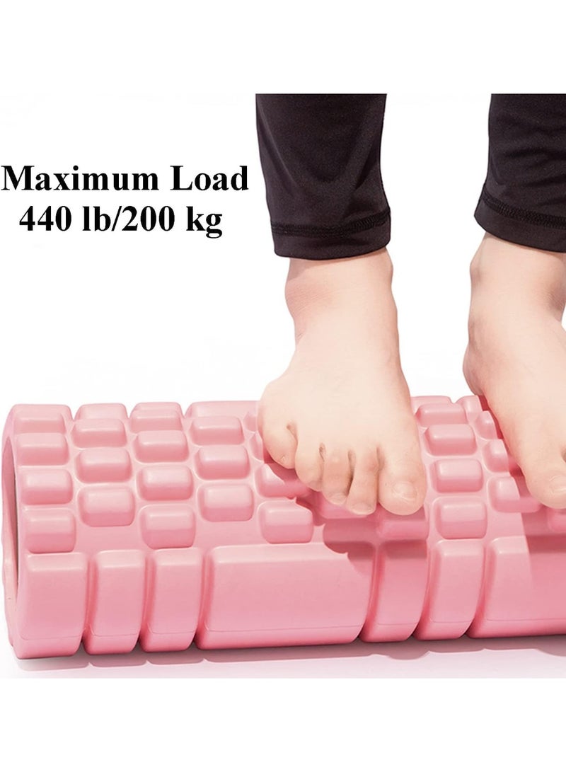 Foam Roller, Fitness Foam Roller, Deep Muscle Massage and Lightweight Muscle Massage for Yoga, Pilates for Muscle Relaxation, Balance Exercise, Physical Therapy Pain Relief (Light Pink) - Image 3