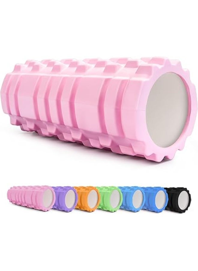 Foam Roller, Fitness Foam Roller, Deep Muscle Massage and Lightweight Muscle Massage for Yoga, Pilates for Muscle Relaxation, Balance Exercise, Physical Therapy Pain Relief (Light Pink) - Image 1