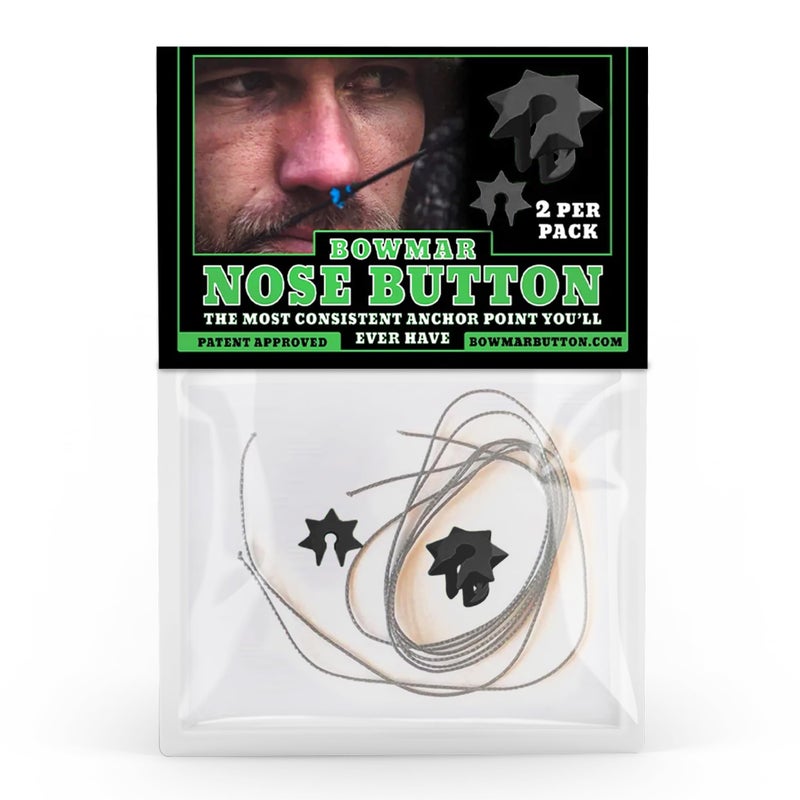 Bowmar Archery Nose Button, Extremely Light Weight, Creates Consistent Anchor Point, Two Sizes Included (Black) - Image 2