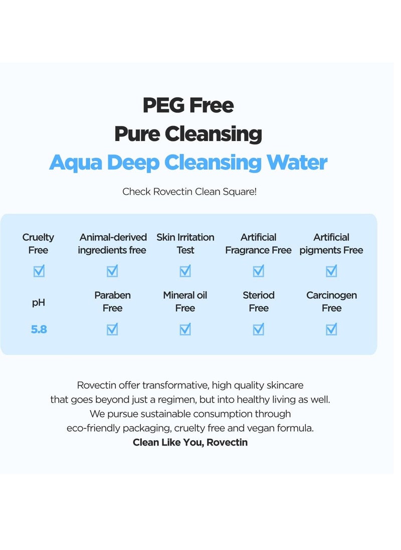 rovectin ROVECTIN Aqua Deep Cleansing Water (13.5fl.oz, 400ml)- Impurities Remover from Ocean deep with Hyaluronic Acid and Marine Plants from Jeju Island  - Image 3