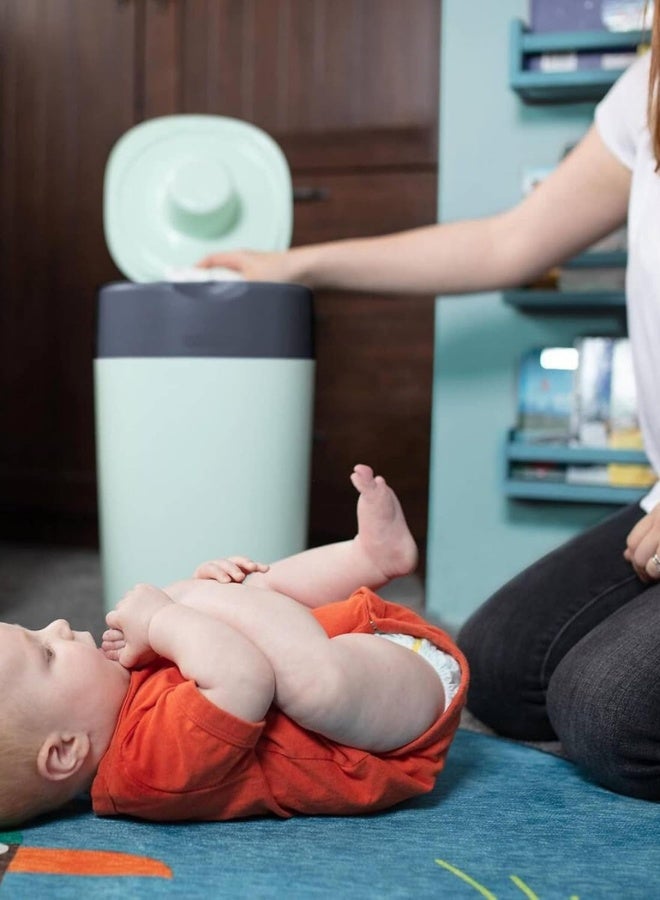 Chase Up Twist and Click Advanced Nappy Bin, Eco-Friendlier System, Includes 1x Refill Cassette with Sustainably Sourced Antibacterial GREENFILM, White - Image 3