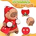 ChezMax Capybara Plush Toy with 9 Clothes Accessories 102 Holiday Capybara Stuffed Animal Dress Up Capibaras Peluches Cute Super Soft Funny Capybara Pillow Stuffies Birthday Gifts for Kids Boys Girls - Image 4